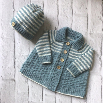 Charles Matinee Coat, Hat & Booties 16 inch chest newborn