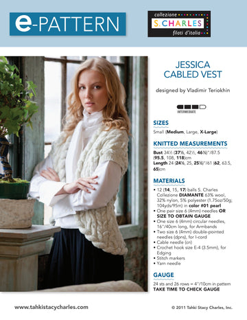 Stacy Charles Fine Yarns Jessica Cabled Vest PDF