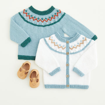 Sirdar Forest Fair Isle Sweater & Cardigan Knitting Pattern