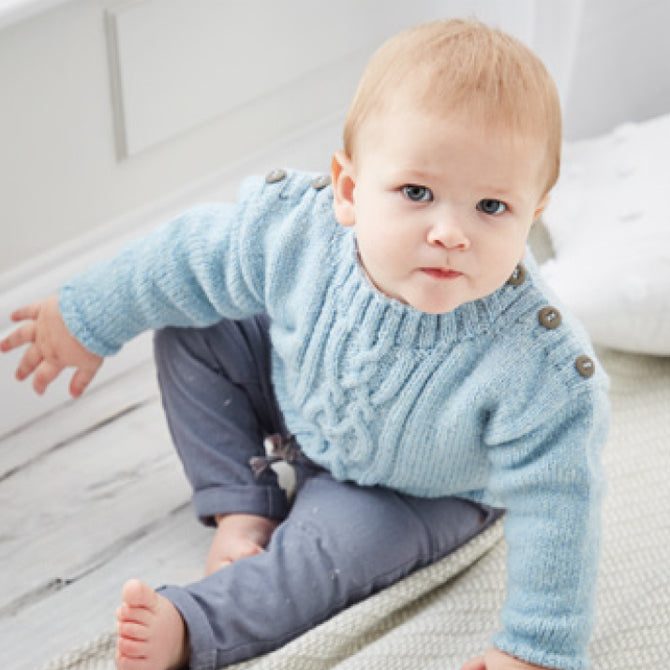Sirdar Heirloom Pullover with Cable Jumper Knitting Pattern