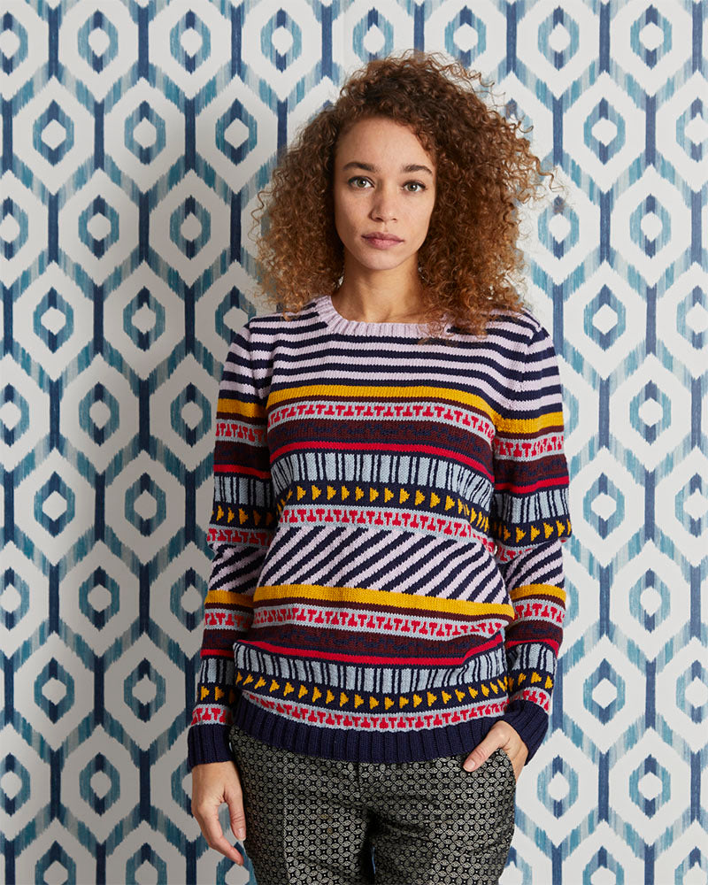 MillaMia Neo Striped Fairisle Jumper Knitting Pattern