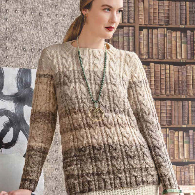 Noro Gradient Cable Pullover Jumper Knitting Pattern