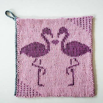 Topflappen "Flamingo Love" in Doubleface