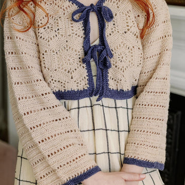 Honeycomb tie front cardigan