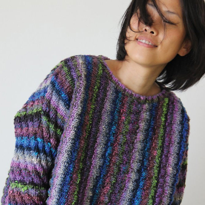 Noro Diagonal Texture Pullover Jumper Knitting Pattern