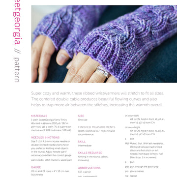 SweetGeorgia Lineal Wristwarmers Gloves Knitting Pattern