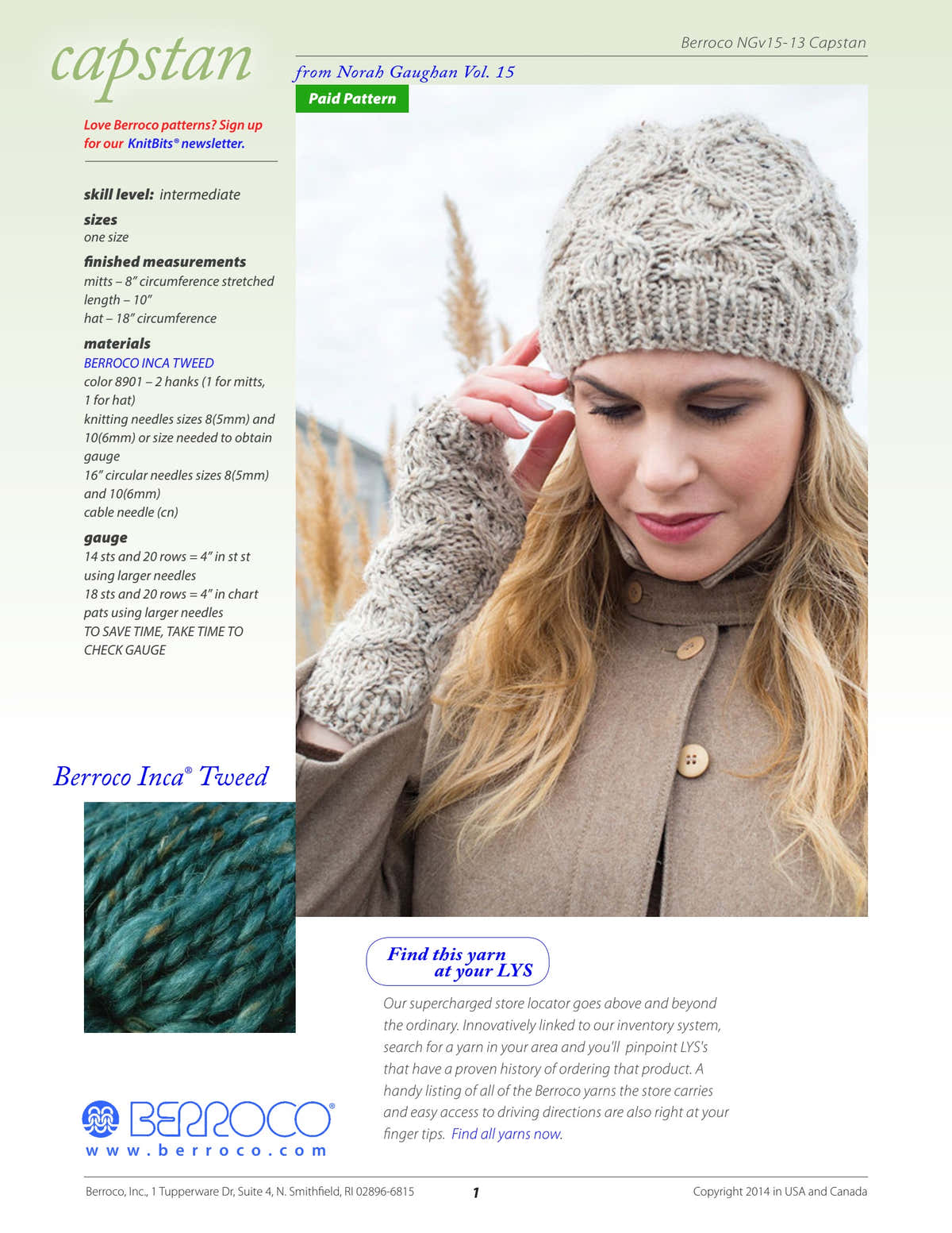 Berroco Capstan Gloves Knitting Pattern