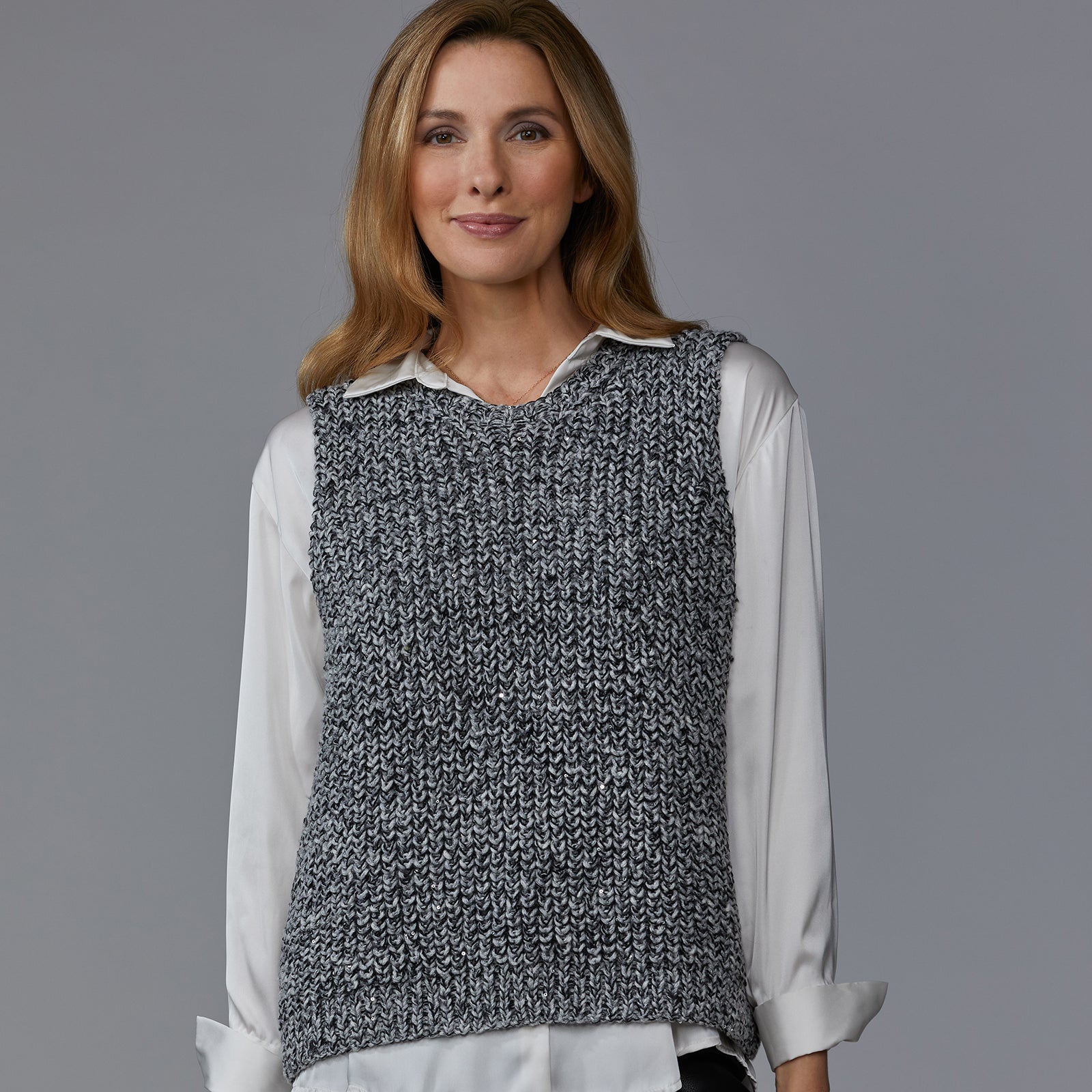Stacy Charles Fine Yarns Raya Vest Slipover Knitting Pattern