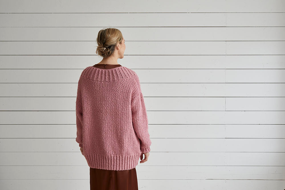 Debbie Bliss Moss Stitch Jacket with Deep Rib Bands Knitting Pattern