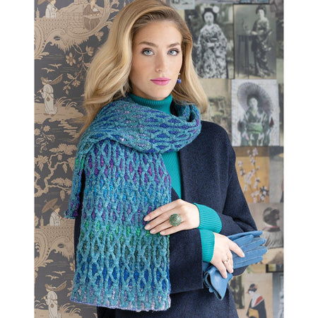 Noro 1712 Two-Color Cabled Scarf PDF - Yarn.com