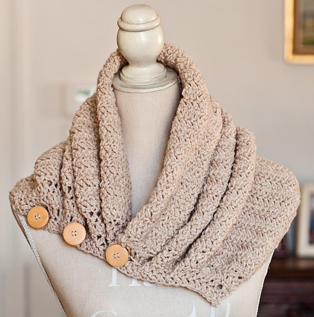 Herringbone Gathered Cowl w...