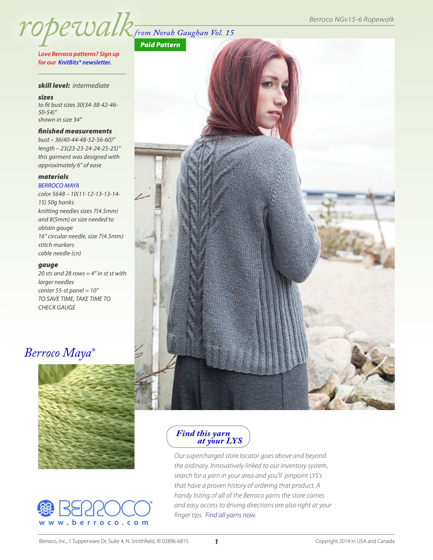 Berroco Ropewalk Jumper Knitting Pattern