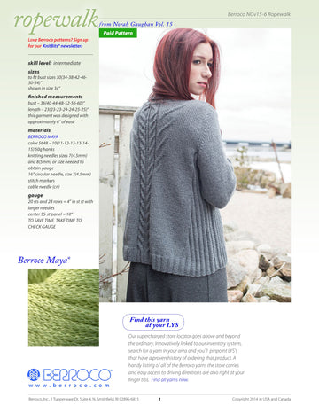 Berroco Ropewalk Jumper Knitting Pattern