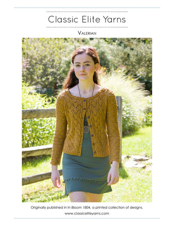 Classic Elite Yarns Valerian Cardigan Knitting Pattern