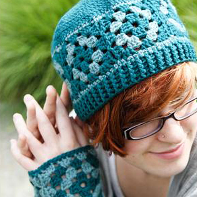 Valley Yarns Marjoram Hat & Mitts Crochet Pattern
