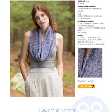 Berroco Cohansey Cowl Knitting Pattern