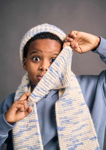 Mini Apollo Hat & Scarf in MODE at Rowan Colourmix PDF