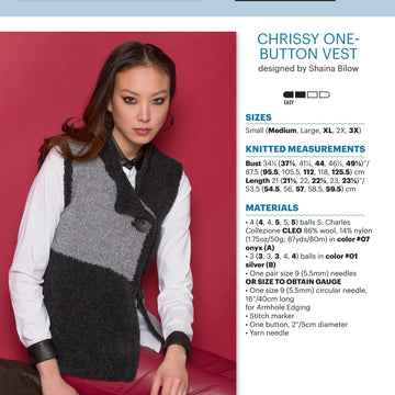 Stacy Charles Fine Yarns Chrissy One-Button Vest Knitting