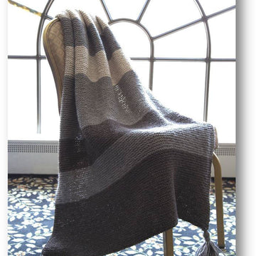Plymouth Yarn Striped Garter Stitch Throw Knitting Pattern