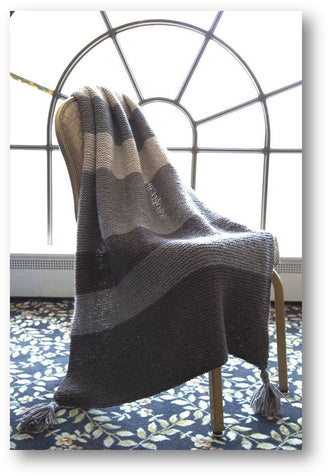 Plymouth Yarn Striped Garter Stitch Throw Knitting Pattern