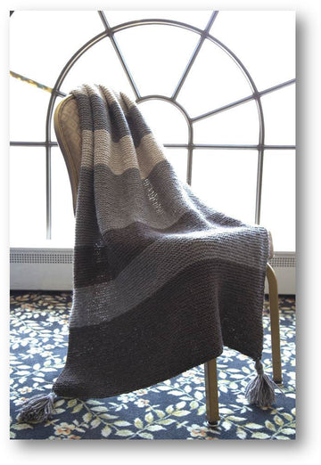 Plymouth Yarn Striped Garter Stitch Throw Knitting Pattern