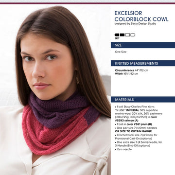 Stacy Charles Fine Yarns Excelsior Colorblock Cowl Knitting