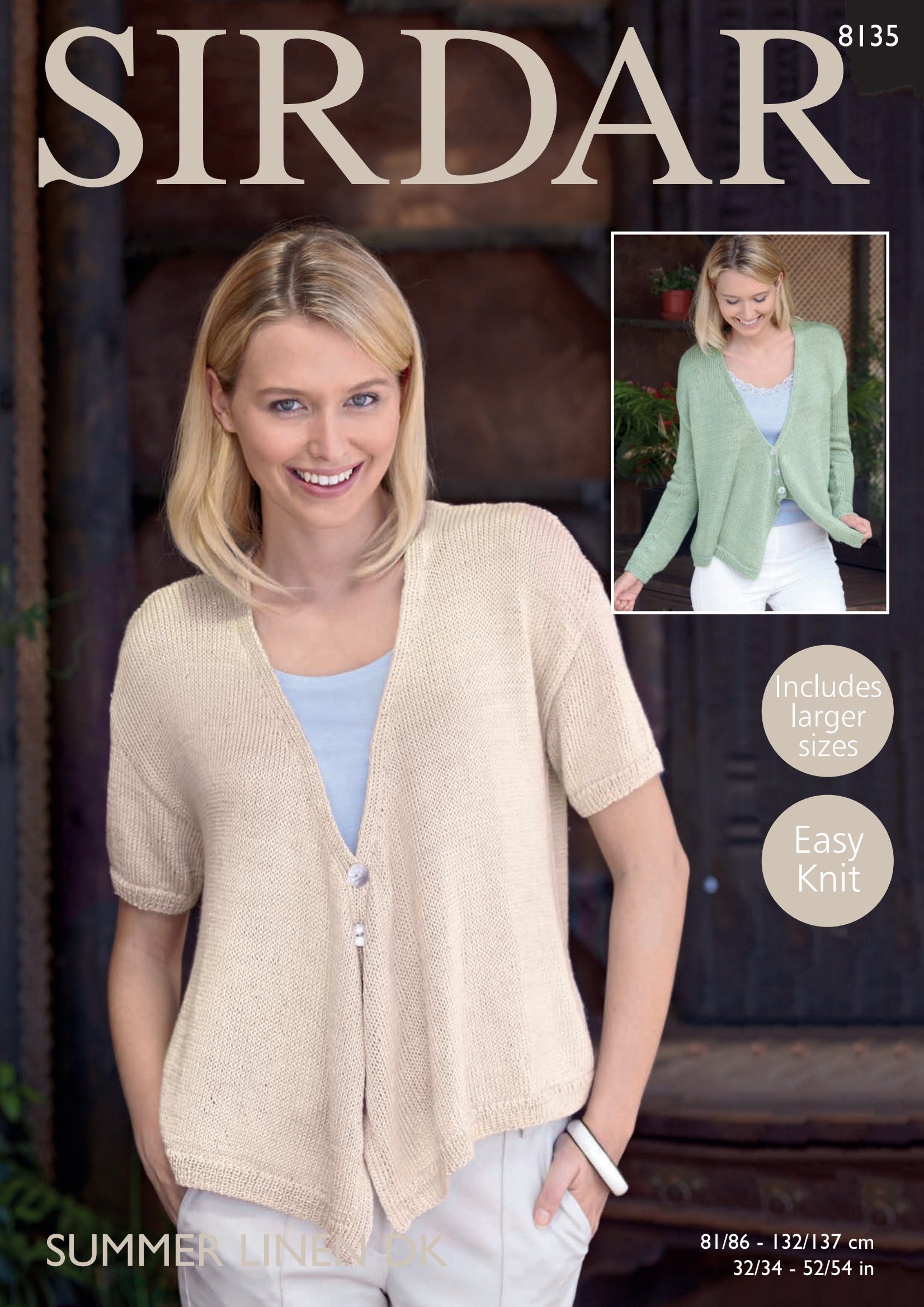 Sirdar Cardigan With Draped Fronts Knitting Pattern