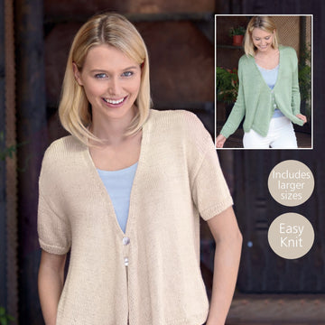 Sirdar Cardigan With Draped Fronts Knitting Pattern