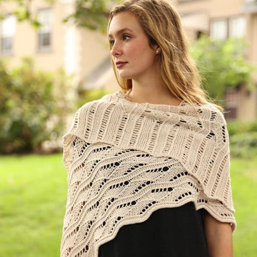 Plymouth Yarn M Albion Bloom Shawl Wrap Knitting Pattern