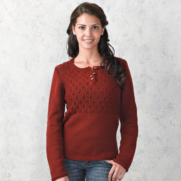Valley Yarns Rosewood Henley Knitting Pattern