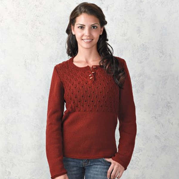 Valley Yarns Rosewood Henley Knitting Pattern