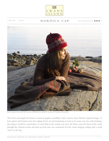 Swans Island Nordica Cap Hat Knitting Pattern