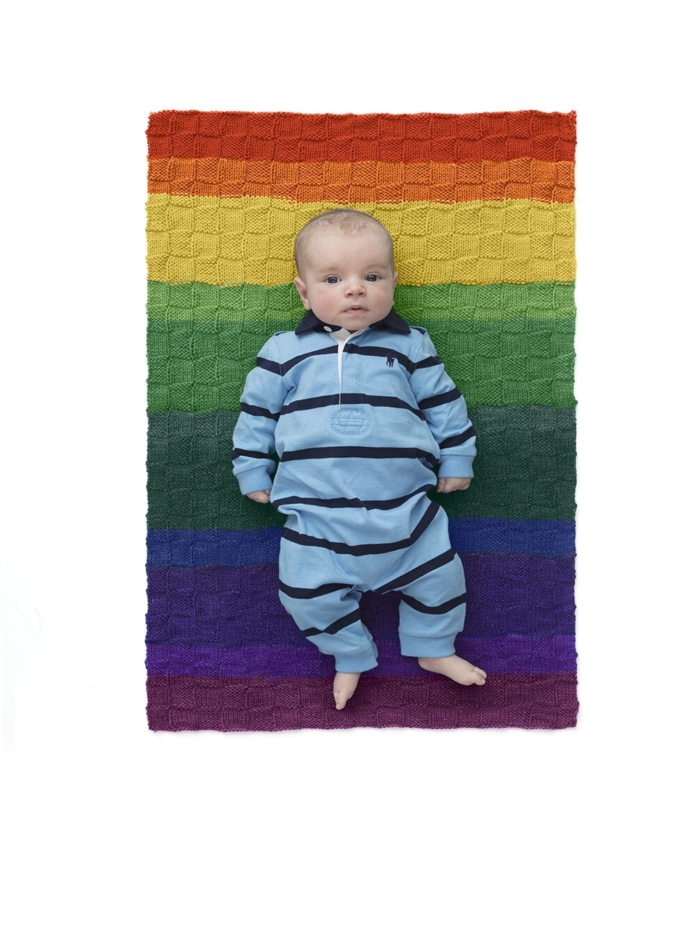 Checkered Baby Afghan Blanket Knitting Pattern