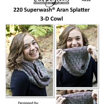 Splatter 3-D Cowl in Cascade Yarns 220 Superwash Aran - Free
