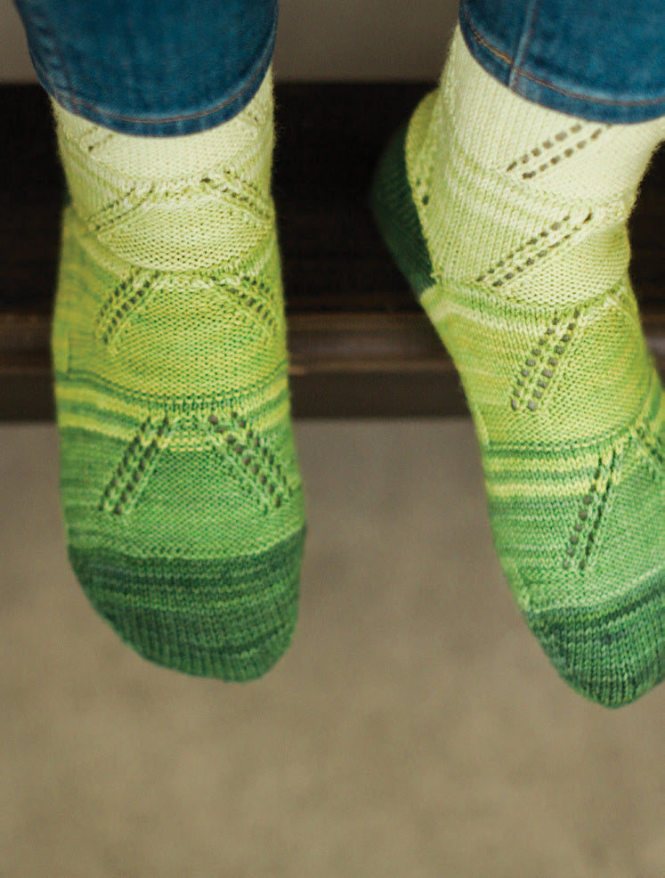 SweetGeorgia Unfurling Leaves Socks Knitting Pattern