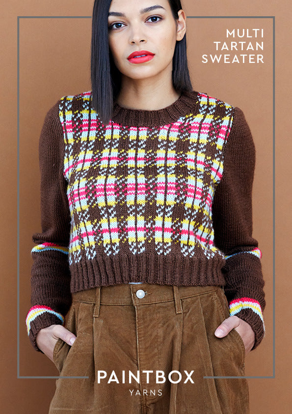 Paintbox Yarns Multi Tartan Jumper Knitting Pattern