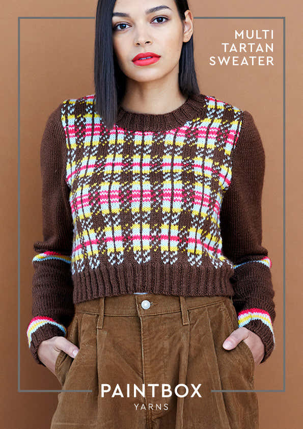 Paintbox Yarns Multi Tartan Jumper Knitting Pattern