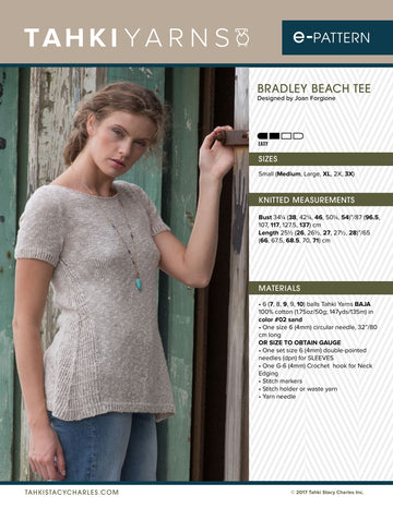 Tahki Yarns Bradley Beach Tee Knitting Pattern