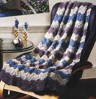 Catch the Wave Afghan Blanket Knitting Pattern