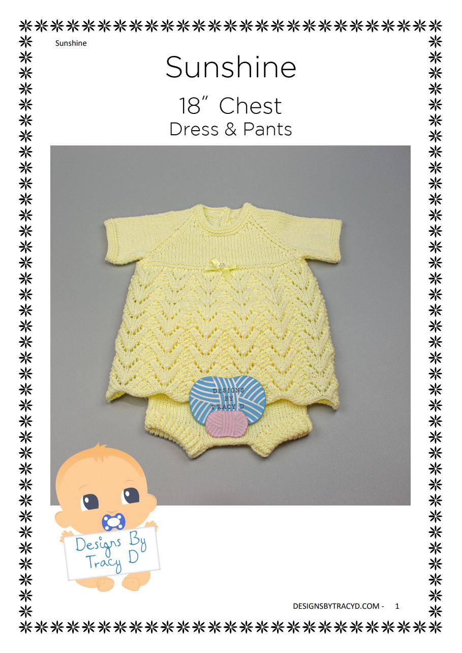 Sunshine Baby Dress 18 inch chest knitting pattern