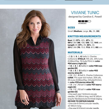 Stacy Charles Fine Yarns Viviane Tunic Knitting Pattern