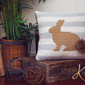 Fluffy Bunny Crochet Pillow Cover