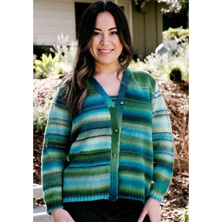 Trendsetter Yarns J Candyland & Nuance - Purl Ridge "V" Cardigan