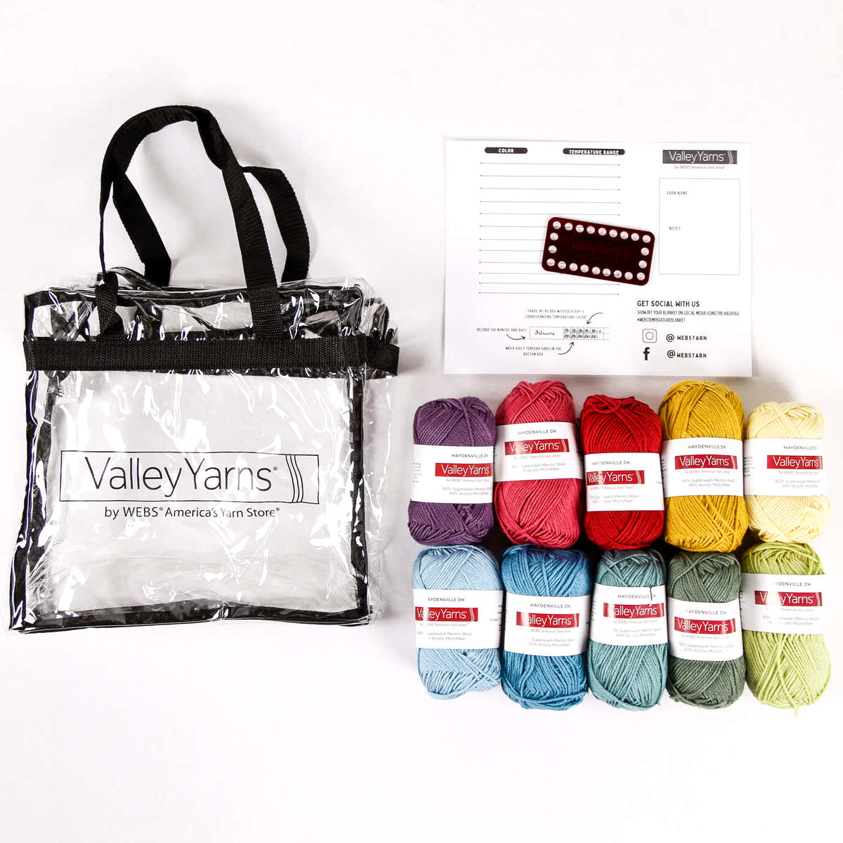 Valley Yarns Temperature Blanket Starter Set in Haydenville DK