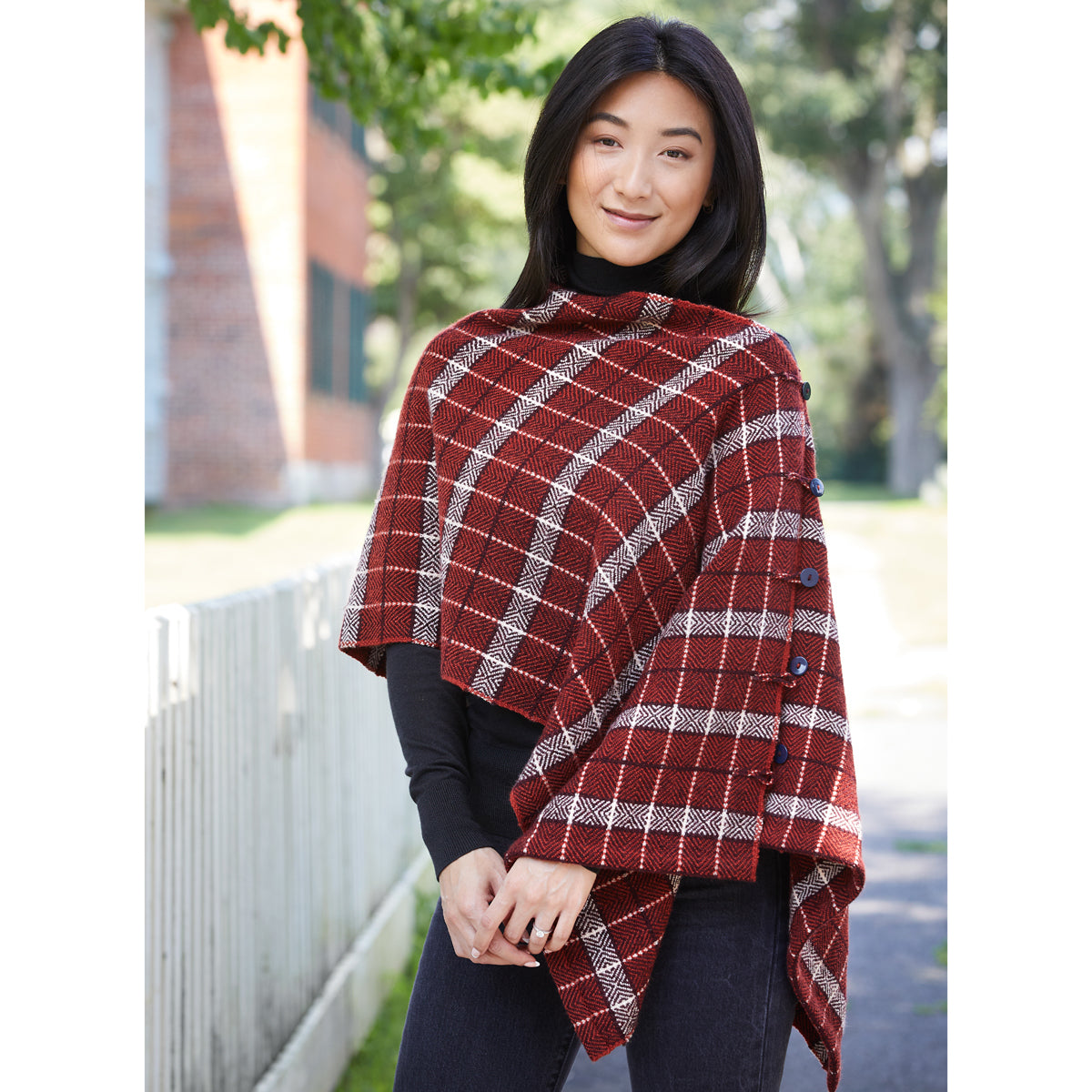 Valley Yarns #211 Perfectly Plaid Poncho