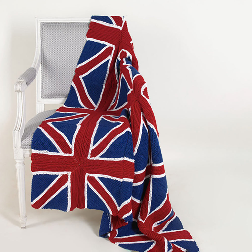 Paintbox Yarns Union Jack Patchwork Blanket Knitting Pattern