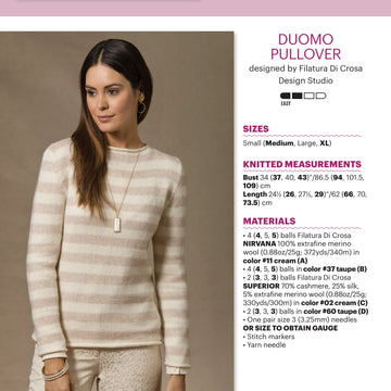 Filatura Di Crosa Duomo Pullover Jumper Knitting Pattern