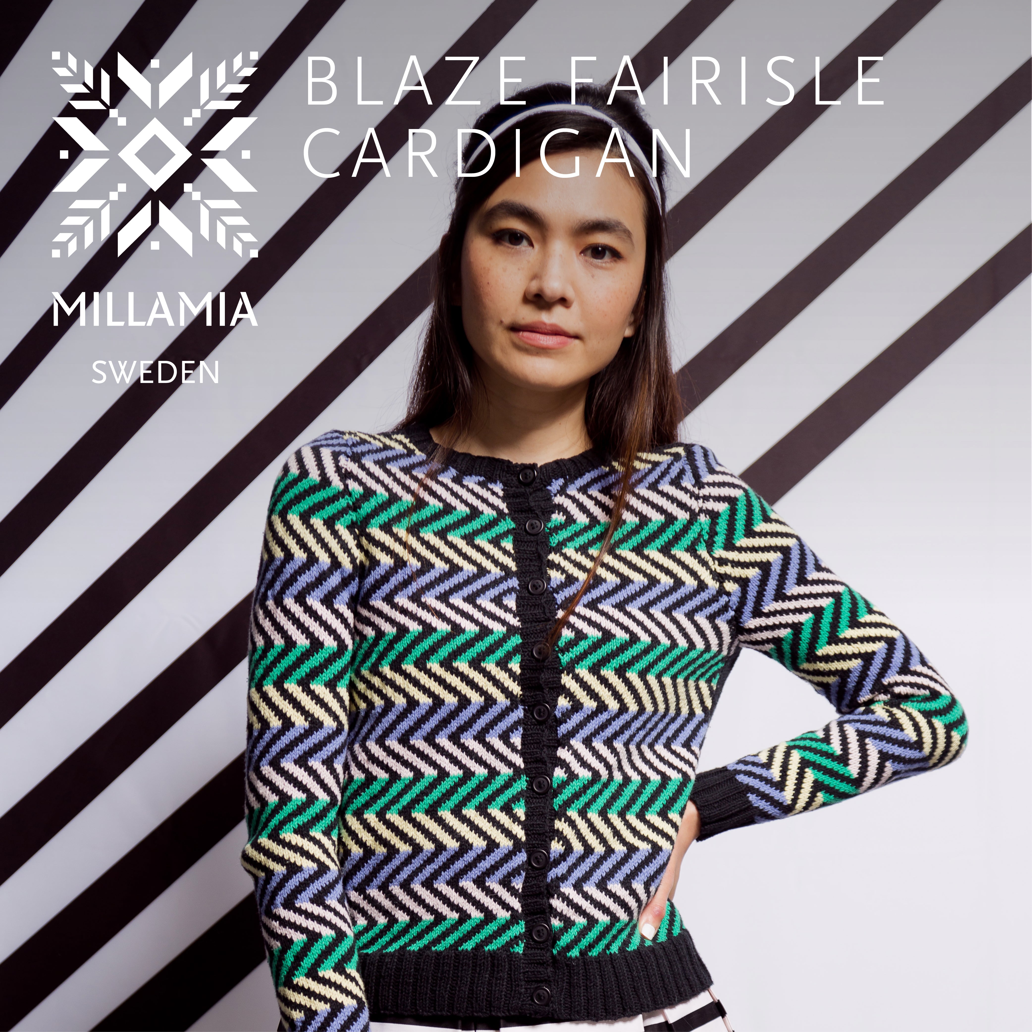 MillaMia Blaze Fair Isle Cardigan Knitting Pattern