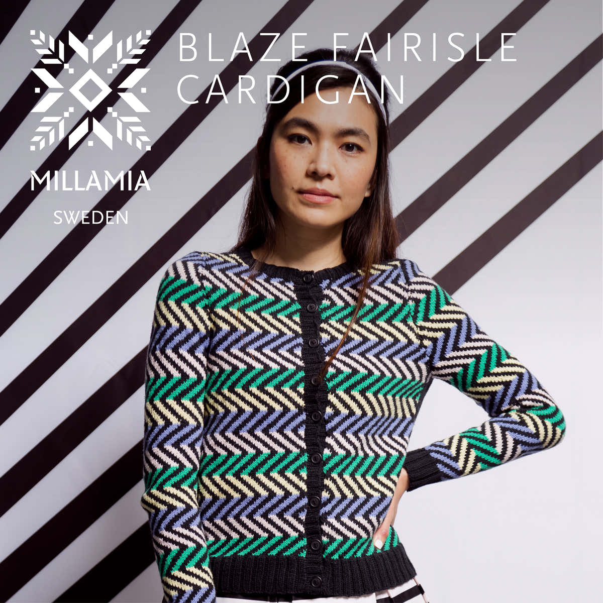 MillaMia Blaze Fair Isle Cardigan Knitting Pattern