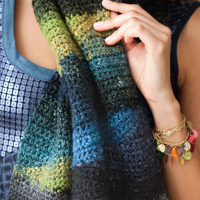 Noro Short Row Scarf Crochet Pattern